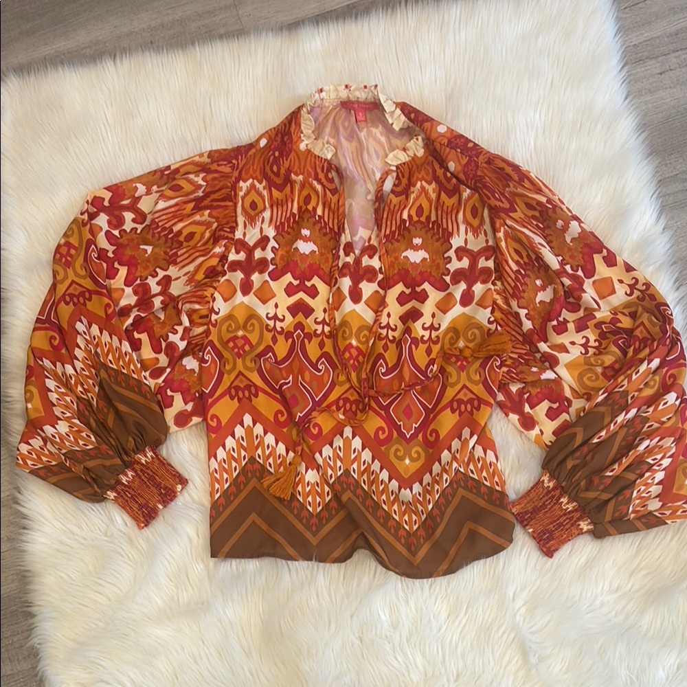Vibrant Bohemian Long Sleeve Blouse